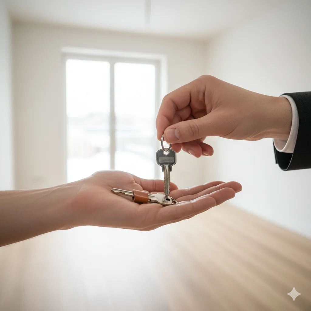 Llaves de un departamento en arriendo en Los Ángeles.